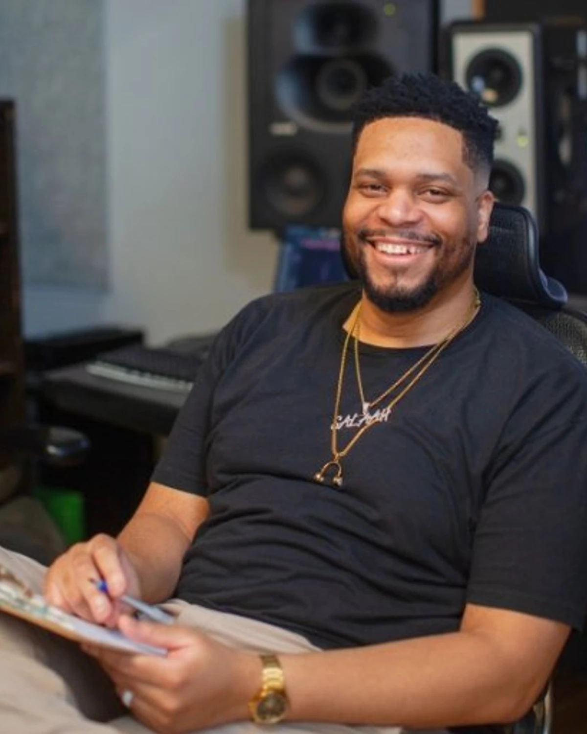Adam Salaah in his recording studio