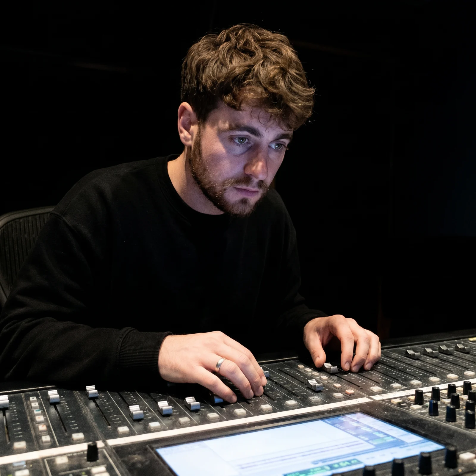 DARIUS DUMBLIAUSKAS in a music studio